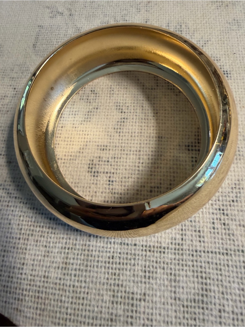 Chunky Gold Tone Wide Bangle Bracelet